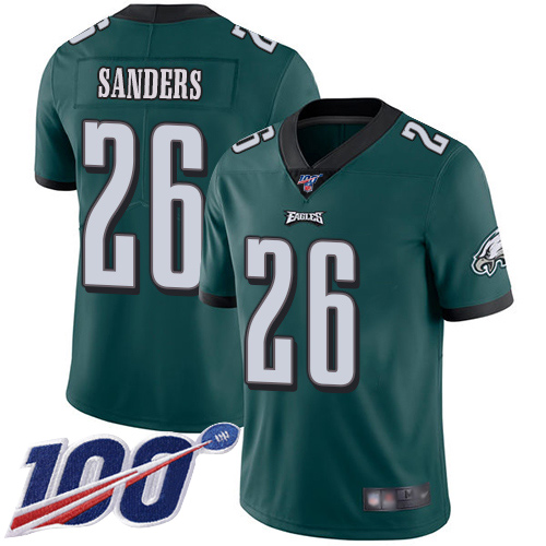 Men Philadelphia Eagles #26 Miles Sanders Midnight Green Team Color Vapor Untouchable NFL Jersey Limited 100th->philadelphia eagles->NFL Jersey
